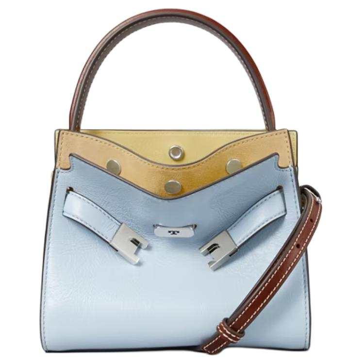 TORY BURCH Nappa Leather With Suede Handbag, Shoulder Bag, Crossbody Bag Women's Dusty Blue