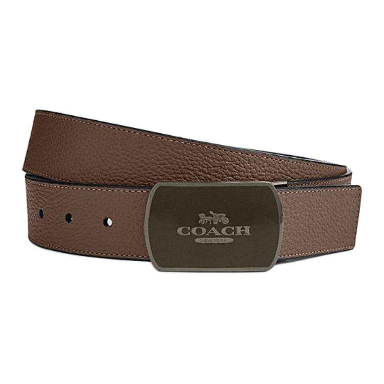 COACH COACH Cow Leather Belts Men's Brown Width 3.8cm