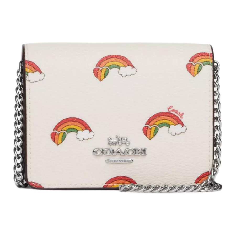 COACH Cow Leather Wallet, Handbag, Crossbody Bag, Shoulder Bag Mini Women's White