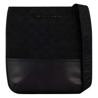 EMPORIO ARMANI Cotton Crossbody Bag Men's Black