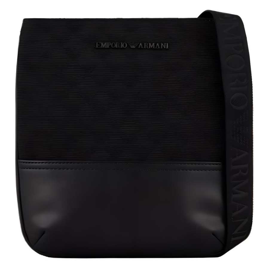 EMPORIO ARMANI Cotton Crossbody Bag Men's Black