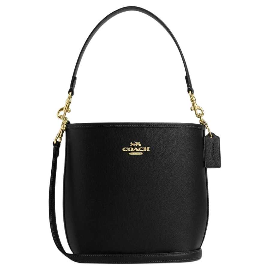 COACH City Bucket Leather Bucket Bag, Portable Crossbody Bag, Shoulder Bag Small Women's Black
