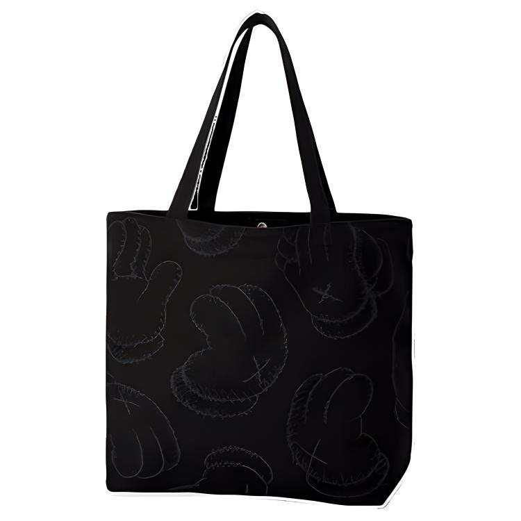 UNIQLO KAWS Collaboration Cotton Canvas Bag, Tote Bag, Shopping Bag, Shoulder Bag Regular Unisex Black