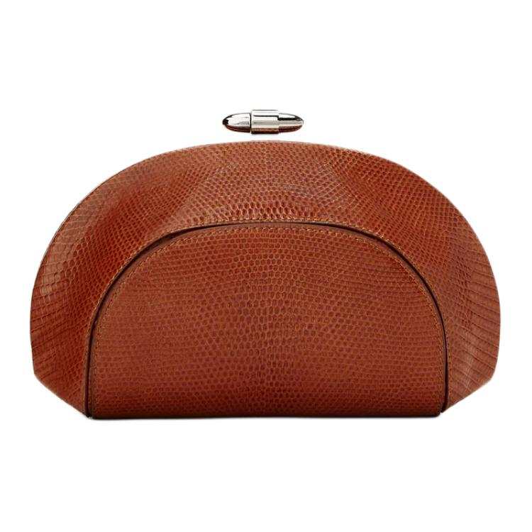 SAVETTE Lizard Skin One Shoulder Crossbody Clutch Women's Maple Leaf