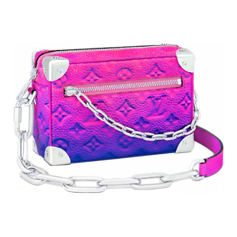 LOUIS VUITTON LOUIS VUITTON Mini Soft Trunk Taurillon Illusion Blue/Pink
