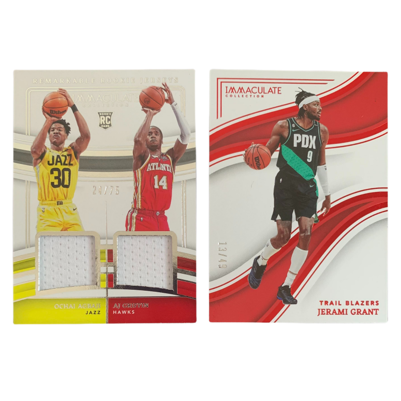 PANINI 2022 23 IMM AJ Griffin, Abaki, Double Window Jersey 24/75 Knit+Pioneer, Grant BASE 13/49 Knit Sports Cards 2 Pcs