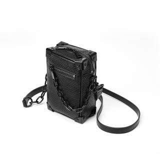 YADAMUI PU Box Bag Crossbody Bag Small Unisex Black
