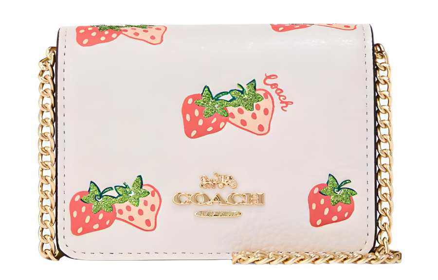COACH Leather Wallet, Clutch, Shoulder Bag, Crossbody Bag Mini Women's White