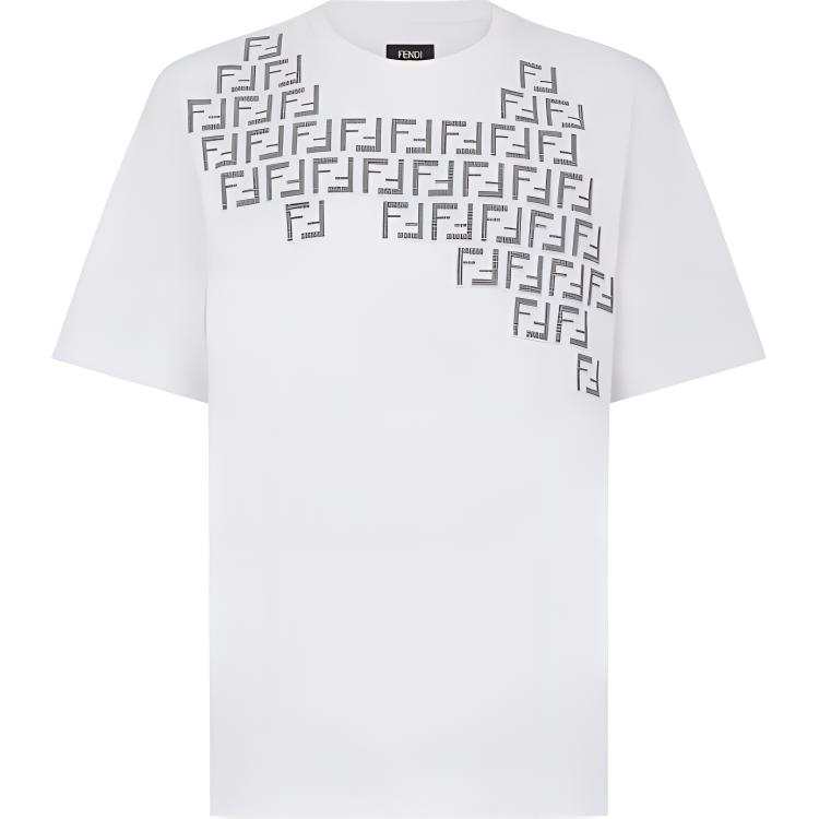 FENDI FW22 Drop Shoulder Sleeve T Shirt Men's White