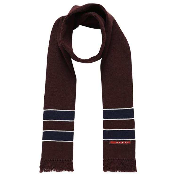 PRADA PRADA Knit Scarves Unisex Brown