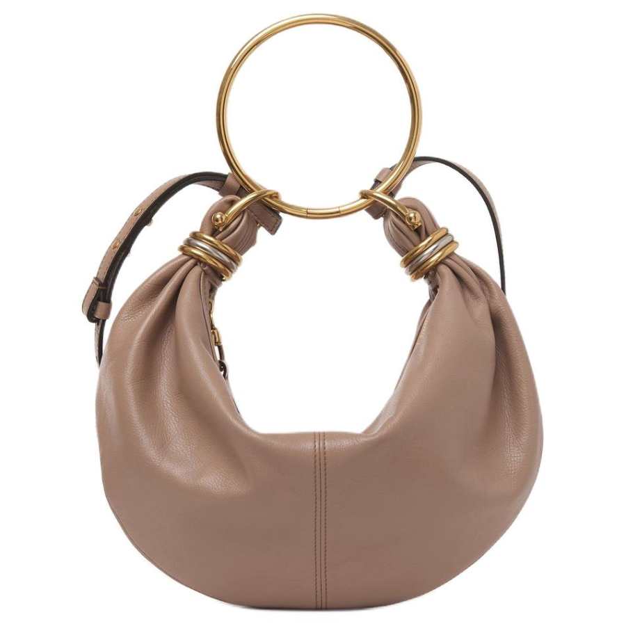 Chloé Chloe Grain Calfskin Portable Crossbody Bag, Shoulder Bag Small Women's Wood Rose