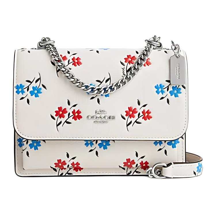 COACH Klare Leather Crossbody Bags Small Women's Chalk Multicolor