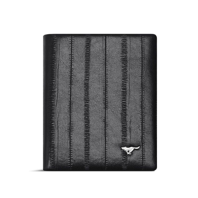 SEPTWOLVES Top Grain Cow Leather Money Clip, Wallet, Card Holder Regular Men's Black