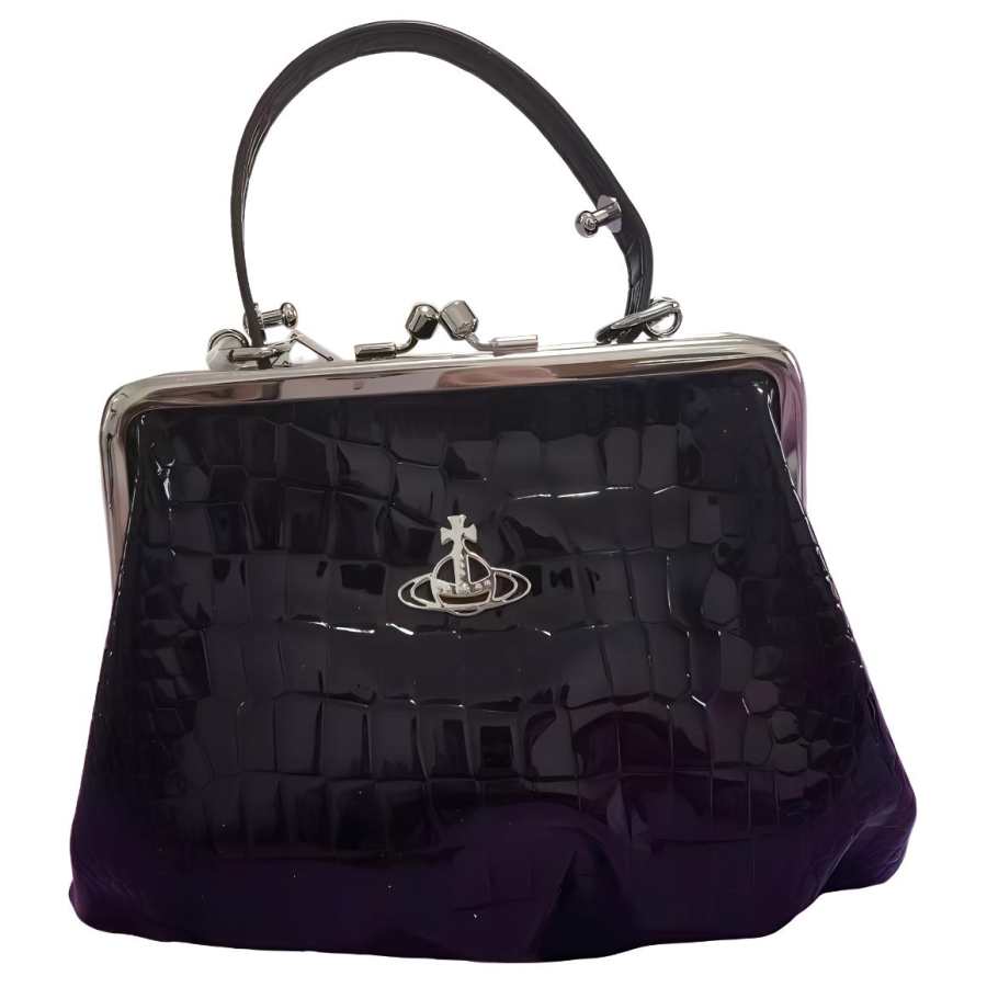 Vivienne Westwood Crocodile Pattern Cow Leather Dumpling Bag, Handbag, Shoulder Bag, Crossbody Bag