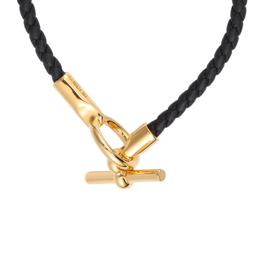 HERMES HERMES Calfskin Bracelets Unisex Black
