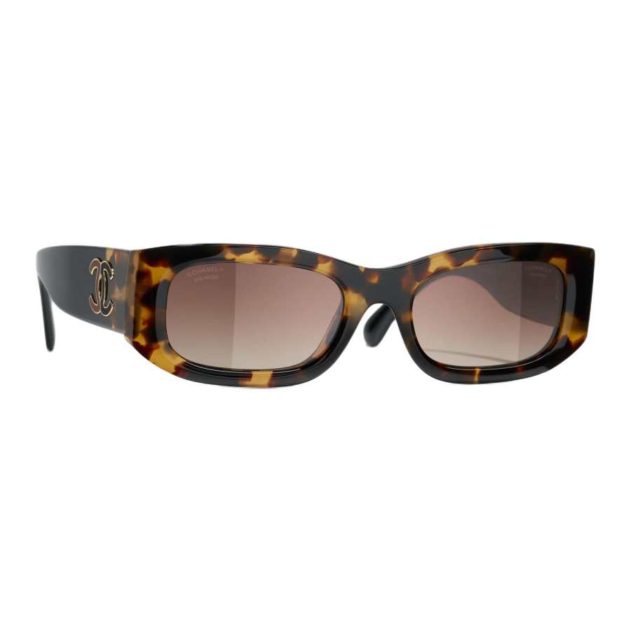 CHANEL CHANEL Irregular Shape Sunglasses Women's Black