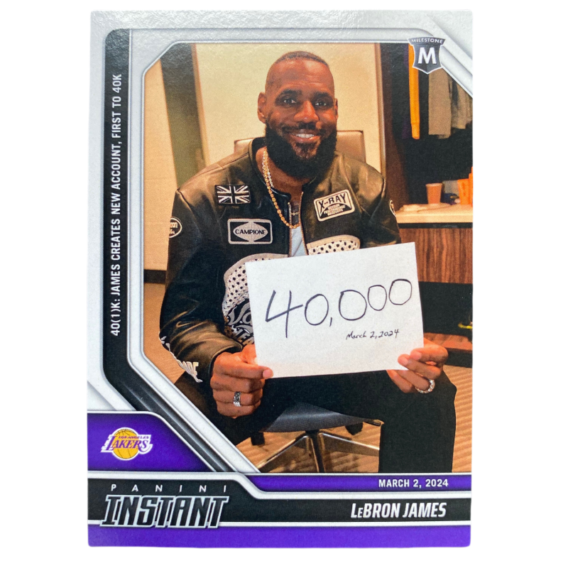 PANINI James 2024 Basketball NBA LeBron, Milestone Card Celebrating 40,000 Points In Career, Player Card Sports Cards