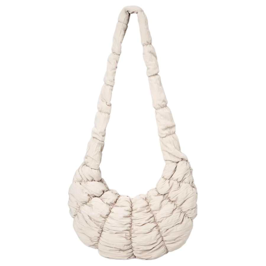 COS Polyester Polyester Portable Crossbody Bag Shoulder Bag Regular Large Size Women's Ecru
