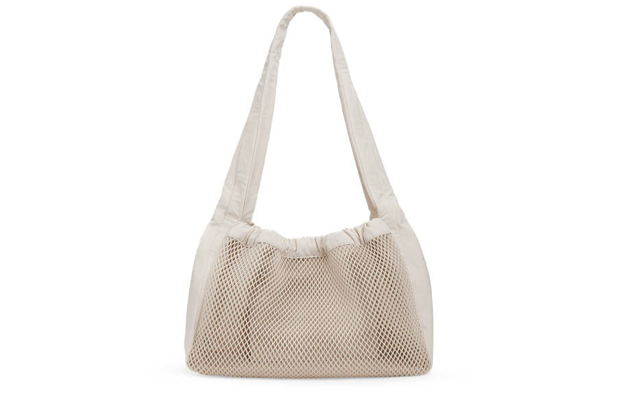 CHARLES&KEITH Fabric Shoulder Bag Women's Oat/Noir Black
