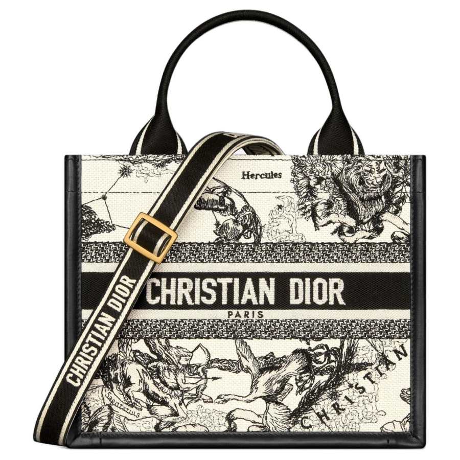 DIOR BookTote Calfskin Handbag Small Women's Black