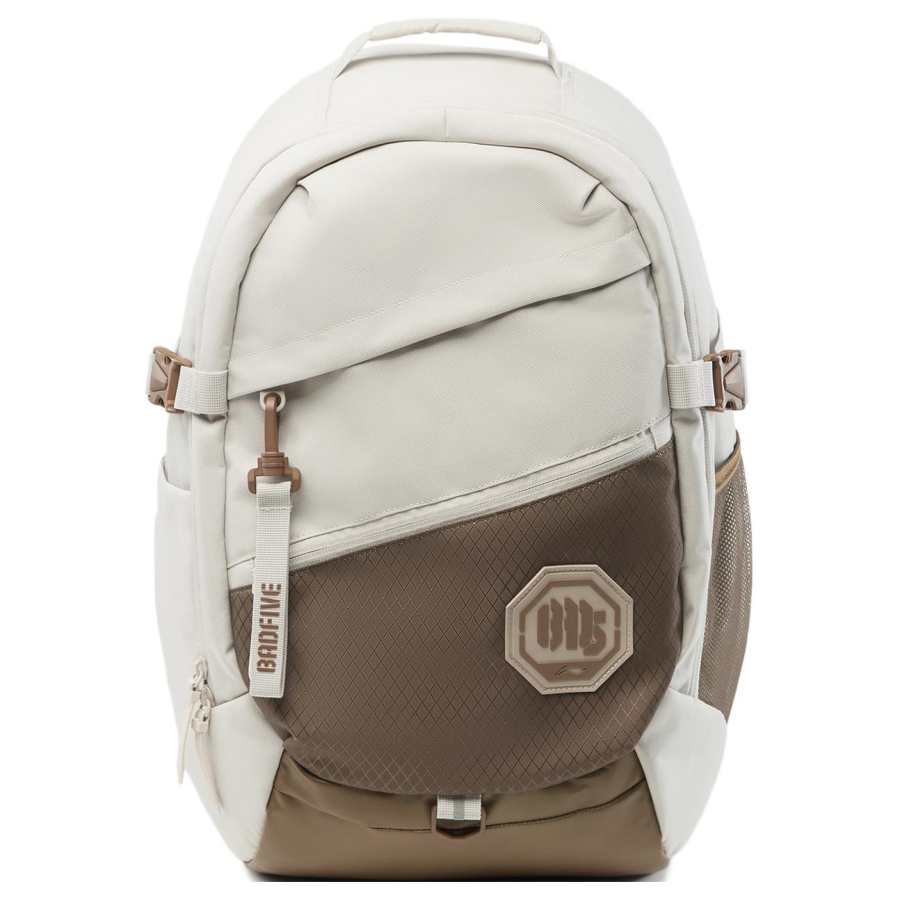Li-Ning Li Ning Polyester Backpack Unisex Oat Gray & Brown