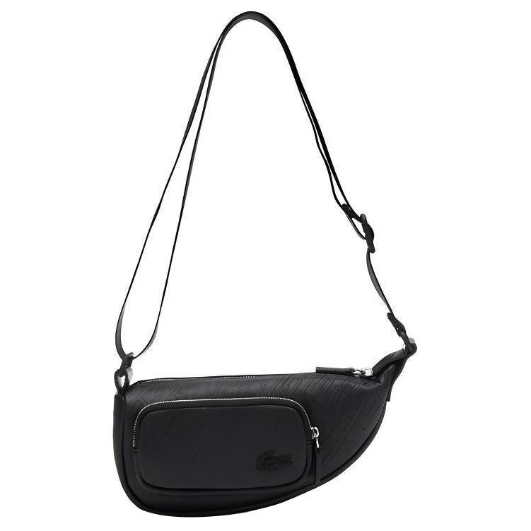 LACOSTE Pu Portable Crossbody Bag, Shoulder Bag Small Unisex Black & Red
