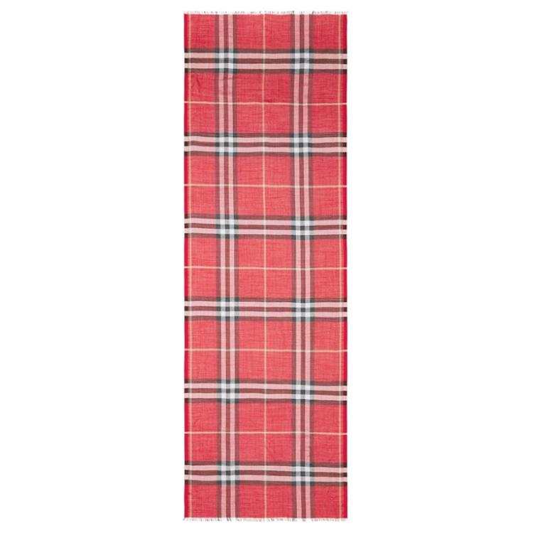 Burberry Wool And Silk Knit Scarves Unisex Red