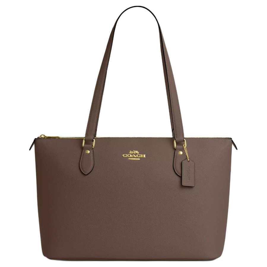 COACH Gallery Recycled Leather Tote Bag, Shopping Bag, Shoulder Bag, Handbag Large Women's Dark Stone Color