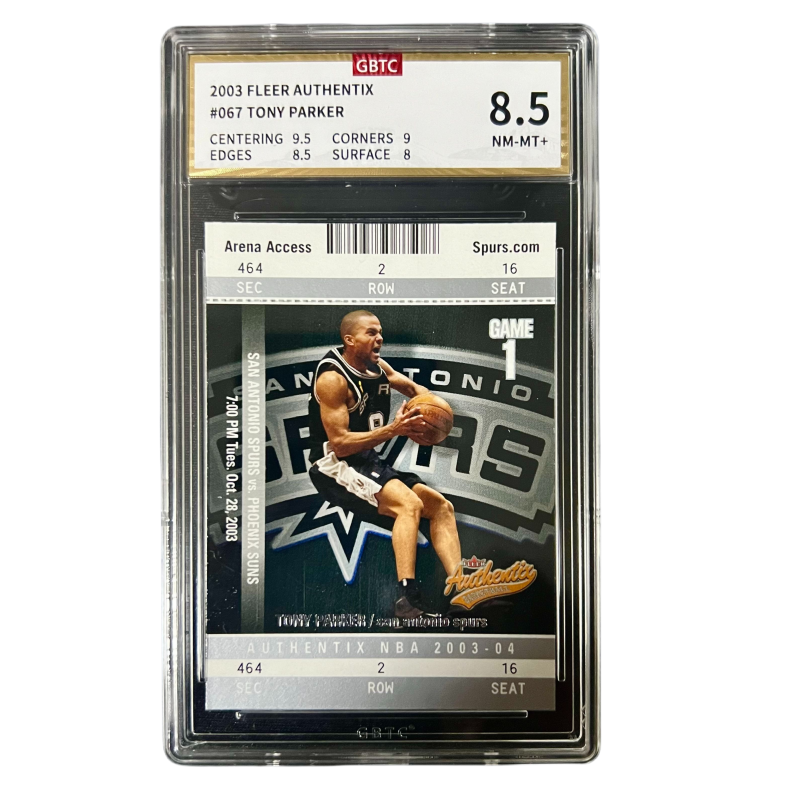 PANINI Tony Parker Spurs Player Card, Ball Game Ticket Collection Scream Teca Graded Cards 1 Pc