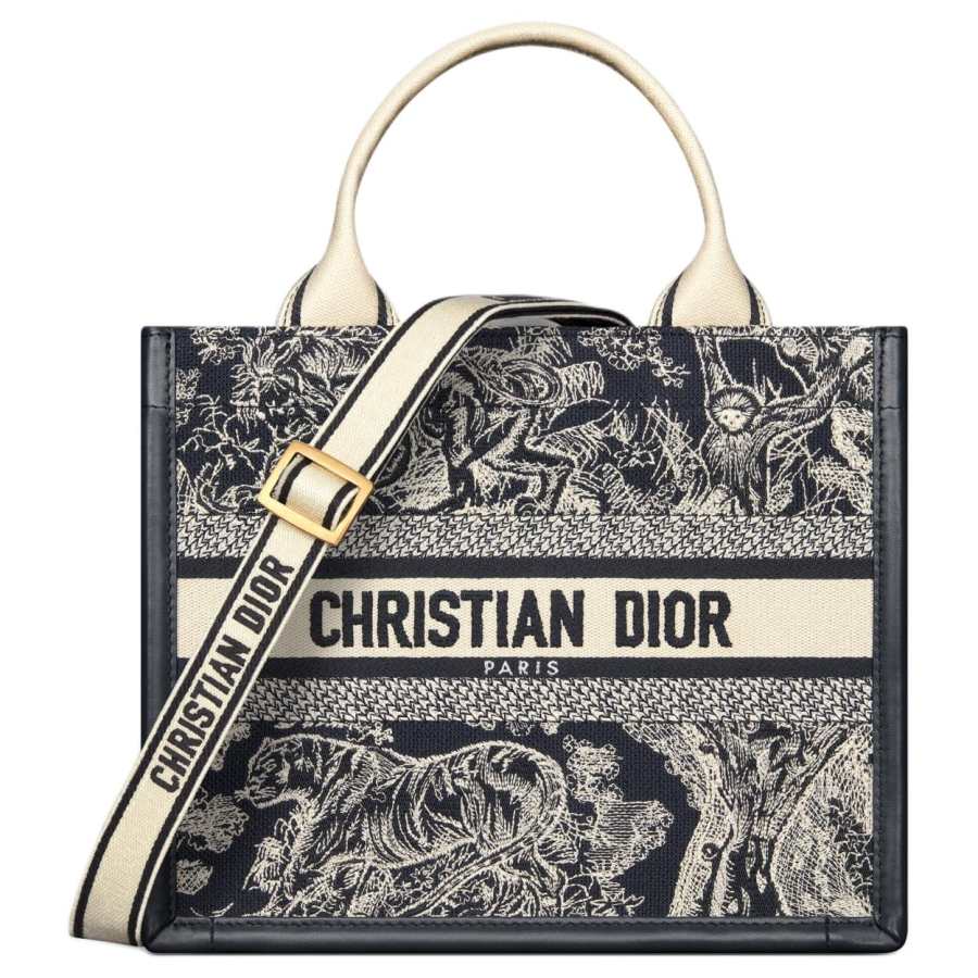 DIOR BookTote Calfskin Handbag Small Women's Black
