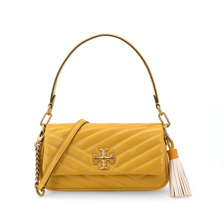 TORY BURCH Kira Sheepskin Underarm Baguette Bag, Handbag, Shoulder Bag Small Women's Yellow
