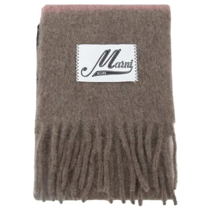 MARNI MARNI Logo Patch Fringed Scarf