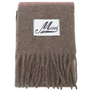 MARNI Logo Patch Fringed Scarf