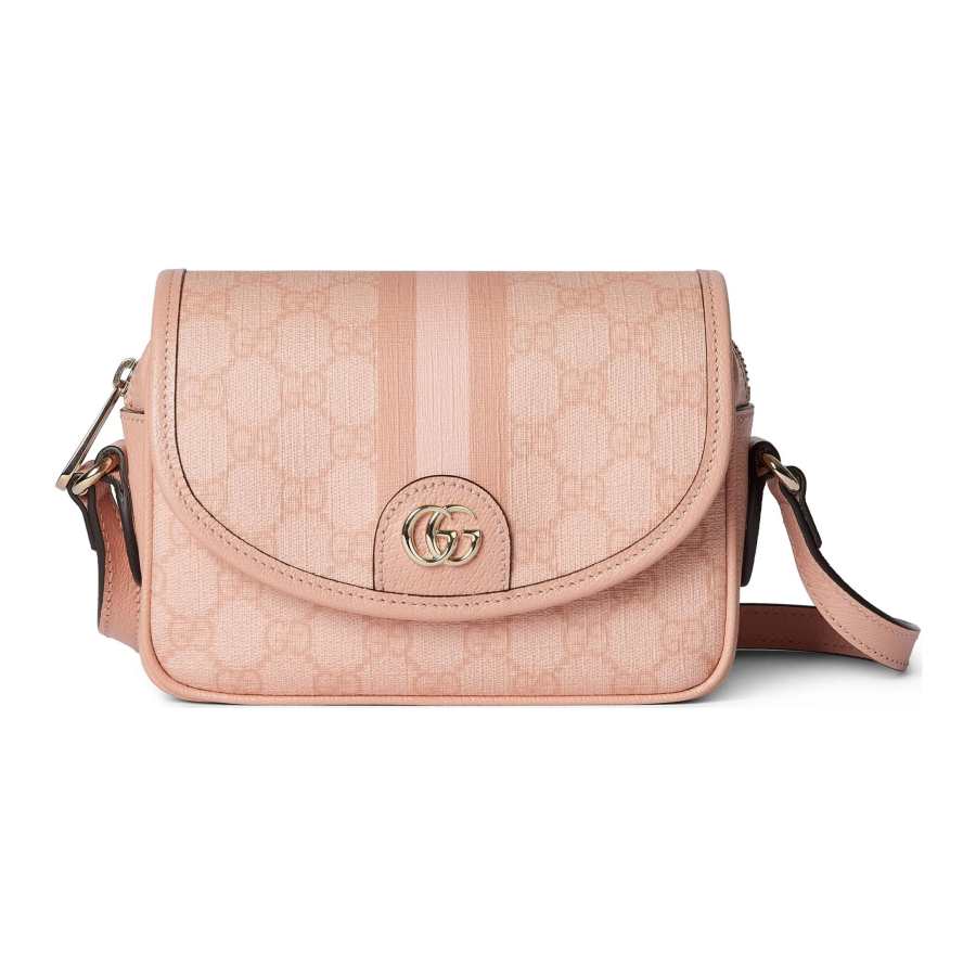 GUCCI Ophidia Supreme Canvas Bag, Crossbody Bag, Shoulder Bag Women's Gray Pink