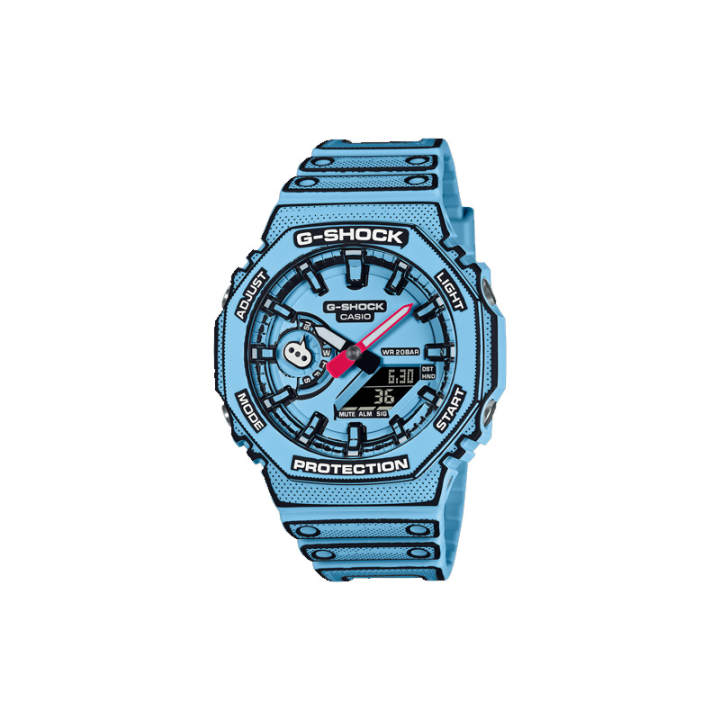 CASIO CASIO Men Liquid Crystal/Analog Dual Display Series Blue Watch GA-2100MNG-2A