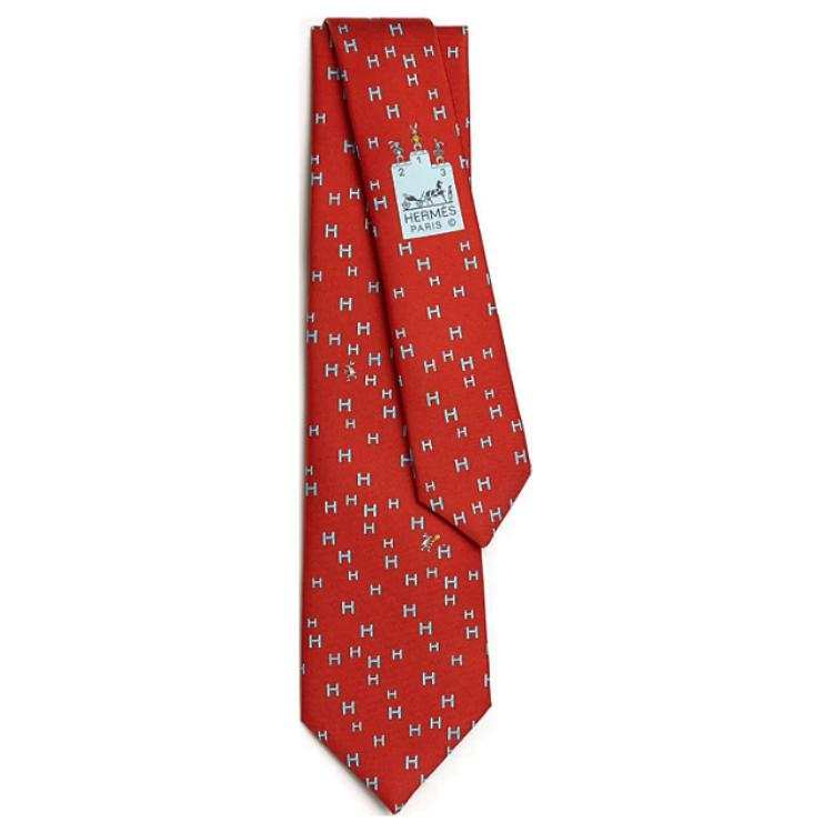 HERMES HERMES Mulberry Silk Ties Men's Red