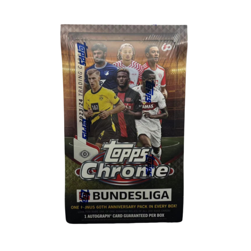 Topps 2023 24 Bundesliga Chrome Hobby Soccer Player Cards, Each Box Contains 1 Autograph Card And 5 8 Regular Cards