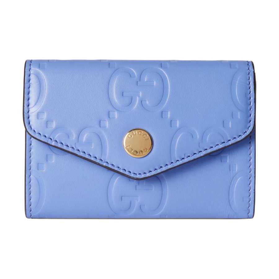 GUCCI Leather Card Holder Card Holder Women's Light Purple