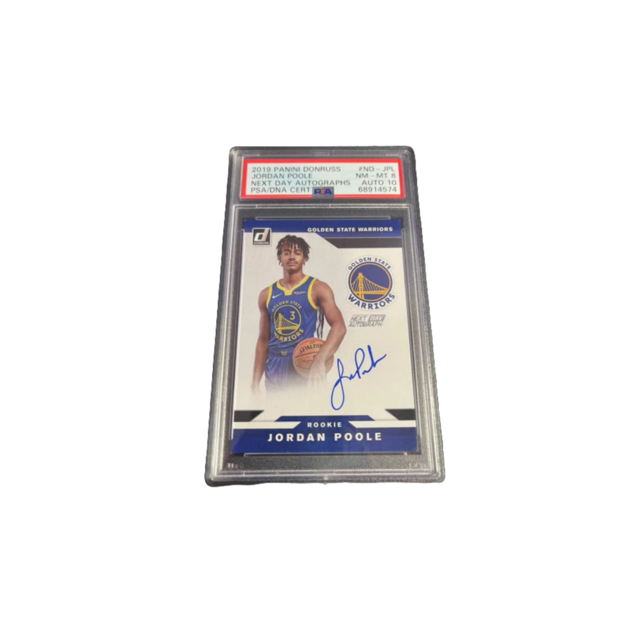 PANINI Jordan Poole 19 20 Durex, Tomorrow's Sign, Signature Card, Signature 10 Points, Card Product Pass Graded Cards