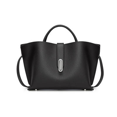 JAGUAR Cow Leather Handbag, Tote Bag, Shoulder Bag Regular Women's Black/Ecru/Fallen Leaves Yellow/Dove Gray