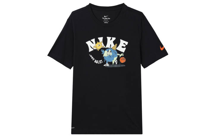 Nike Nike T Shirts Men's Black Crew Neck Moderate Straight Fit