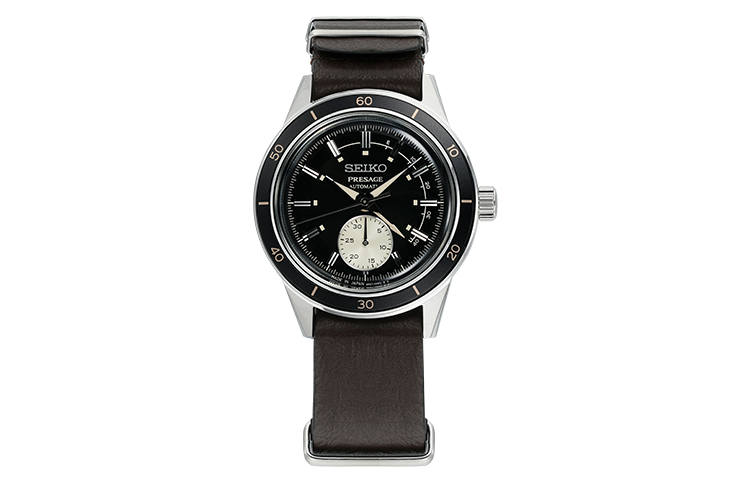 SEIKO Presage Mechanical Movement Genuine Leather Strap Watch Men's Watches Black Dial