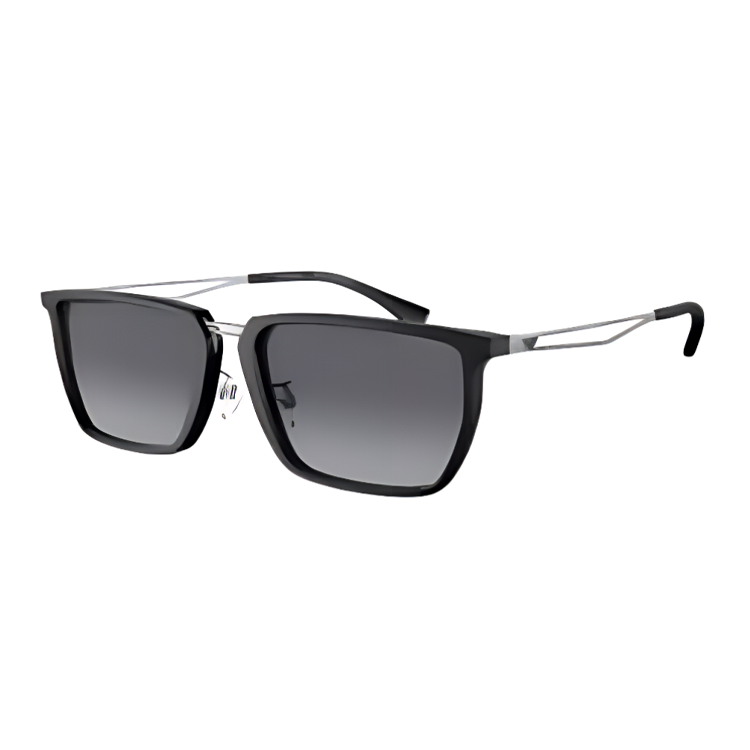 EMPORIO ARMANI Rectangular Sunglasses Men's Black