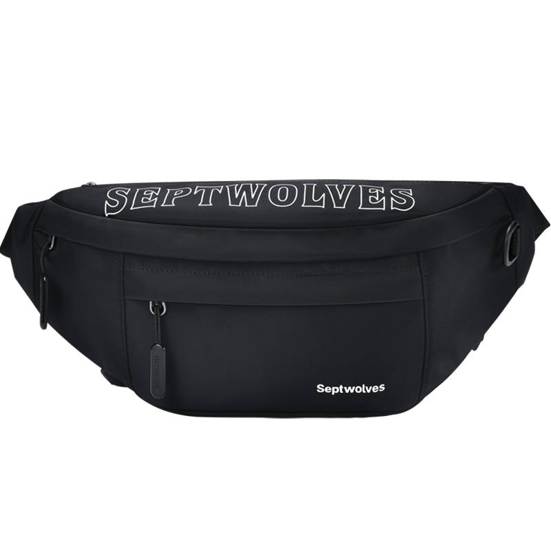 SEPTWOLVES SEPTWOLVES Fabric Fanny Pack, Shoulder Bag Regular Unisex Black