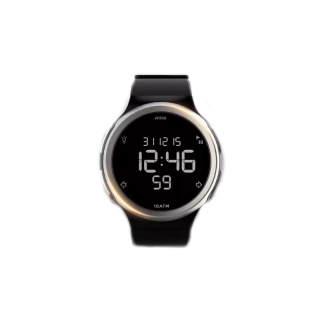 DECATHLON W900 Collection Electronic Movement Rubber Strap Watch Men's Watches Black Dial