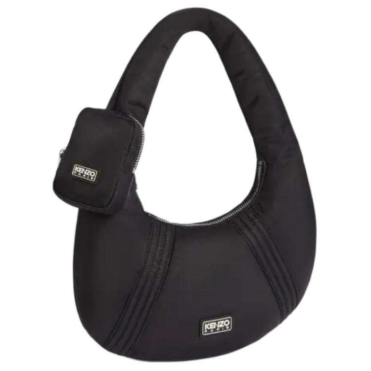 Kenzo logo-appliqué ribbed-detail shoulder bag