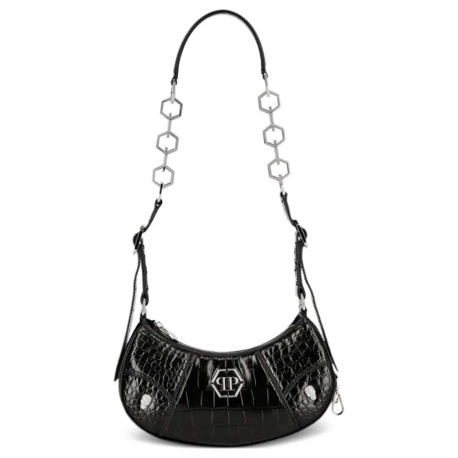 PHILIPP PLEIN Calfskin Crossbody Bag, Shoulder Bag Women's Black