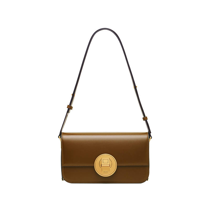 PECO Cow Leather Genuine Leather Commute Versatile Premium Aesthetic Niche Design Crossbody Bag, Shoulder Bag Women's