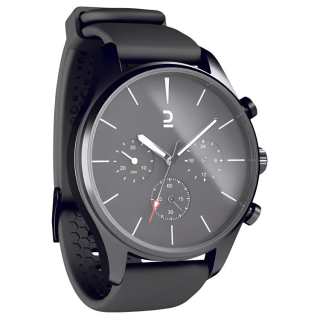 DECATHLON A 400 Collection Electronic Movement Silicone Strap Watch Unisex Black Dial