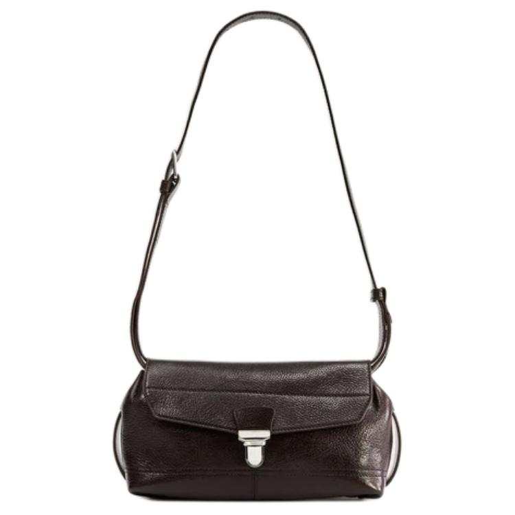 Lemaire Cow Leather Handbag, Shoulder Bag Regular Unisex Coffee Brown